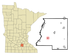 Location of Cleveland, Minnesota
