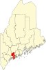 萨加达霍克县在缅因州的位置