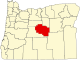 State map highlighting Crook County