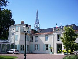 Town hall and church steeple