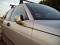Side-view mirror retracted (Saab 9-5)