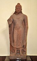 Standing Buddha, inscribed Gupta Era year 115 (434 CE), Mathura.[46]
