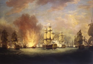 The Moonlight Battle off Cape St. Vincent, 16 January 1780, by Richard Paton.