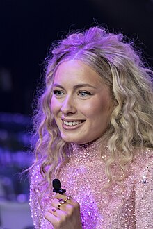 Johansson at Melodifestivalen in 2023