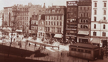 Tremont Street, 1903, across from Boston Common. (Tremont Theatre 6th building from right)