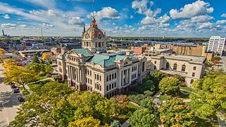 Brown County Courthouse as the leaves begin to change color.