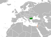 Location map for Bulgaria and Israel.