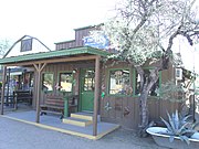 The former Leather Mill building is located in Frontier Town. It was built in the late 1880s and is one of the original buildings still standing in Cave Creek.