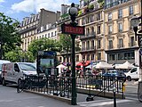 Station entrance on Boulevard Poissonière, just west of Boulevard Montmartre