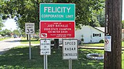 Felicity corporation limit sign.