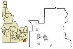 Location of Oxford in Franklin County, Idaho.