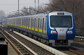 A line 13 train leaving Huoying station