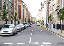 View of tree lined Hallam Street