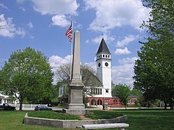 Monument Square with Hollis Town Hall