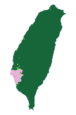   Location of the Kingdom of Tungning, and   settlements