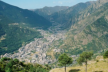 View from the north of the city of Andorra la Vella