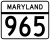 Maryland Route 965 marker