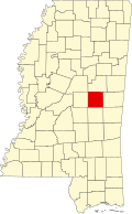 尼肖巴县在密西西比州的位置