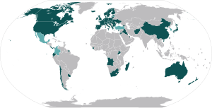 Map of Montreux Document Participating States and International Organizations