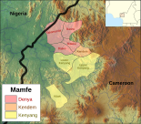 Map of the Mamfe languages