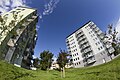 Residential area in the center of Märsta through a fish eye lens.