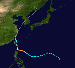 强台风蒲公英的路径图