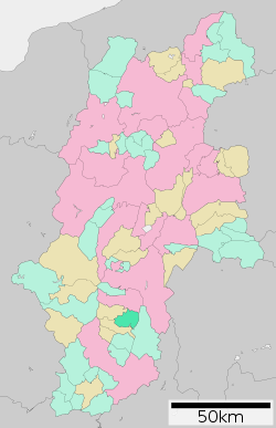 Location of Nakagawa in Nagano Prefecture