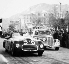 166 S (#001S) by Allemano winning its first race, Targa Florio (April 3, 1948), by Igor Troubetzkoy and Clemente Biondetti