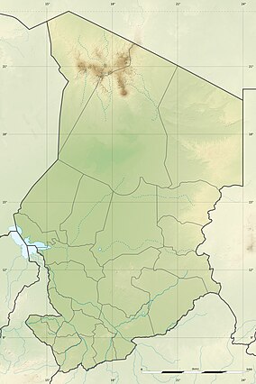 Map showing the location of Goz Beïda National Park