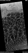 Wide view of dunes in Moreux Crater, as seen by HiRISE under HiWish program