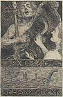 Exlibris for the fur trader Richard Gloeck (1910)