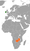 Location map for Ireland and Zambia.