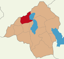 Map showing Senirkent District in Isparta Province