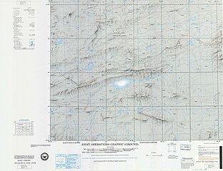 包括羊湖的地图(美国国家地理空间情报局, 1971年)