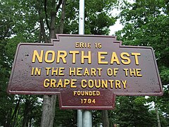 An atypical color scheme for a Keystone Marker in North East, Pennsylvania.