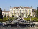 The Palace of Queluz. The "Ceremonial Façade" of the corps de logis designed by Oliveira (marked 4 on plan below).