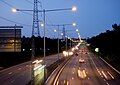 Freeway lighting on Södertäljevägen by Bredäng