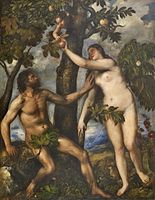 Adam and Eve by Titian, c. 1550