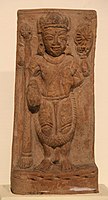 Vāsudeva with four attributes and without an aureole, terracotta[66]