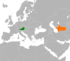 Location map for Austria and Turkmenistan.