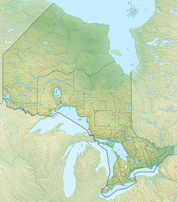 Location of lake in Ontario, Canada