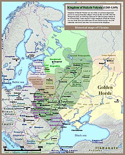 王国于13-14世纪之版图 (深绿色)