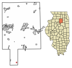 Location of Dana in LaSalle County, Illinois.