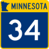 Trunk Highway 34 marker