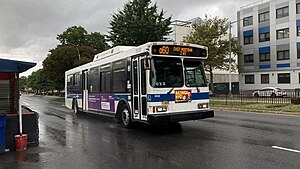 An Orion VII bus in Queens bound for Jamaica.