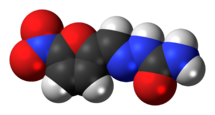 Space-filling model of the nitrofural molecule