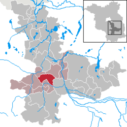 申瓦尔德在达默-施普雷瓦尔德县的位置