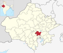 Location of Shahpura district in Rajasthan