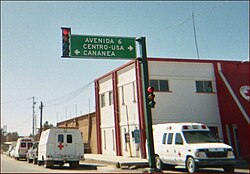 Highway sign pointing to Cananea