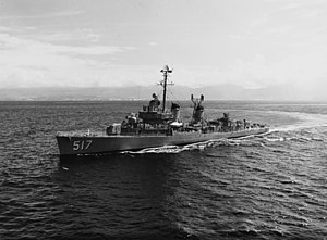 USS Walker (DD-517) underway off Oahu on 29 May 1963